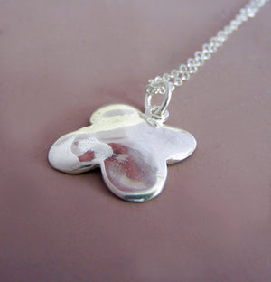 Sterling Silver Flower Necklace - Hydrangea - Bright Finish
