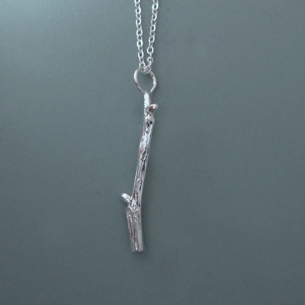 Twig Necklace in Sterling Silver - Live Oak - Elizabeth Scott Jewelry