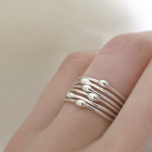 Elizabeth Scott Jewelry (esdesigns) Sterling Silver Stacking Ring Set - Rain - Set of Six