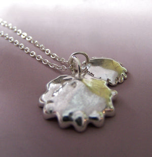 Two Charm Poppy Necklace in Sterling Silver