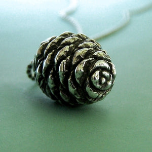 Pine Cone Necklace - Sterling Silver - Fir