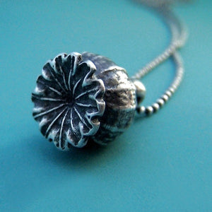 Poppy Pod Necklace - Sterling Silver