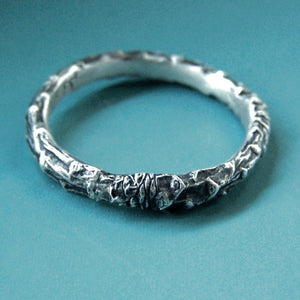 Sterling Silver Twig Ring - Narrow Pine Branch