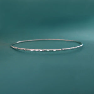 One Sterling Silver Bangle - Hammered