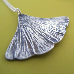 Sterling Silver Ginkgo Leaf Necklace