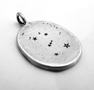 Custom Etched Orion Constellation Necklace in Sterling Silver