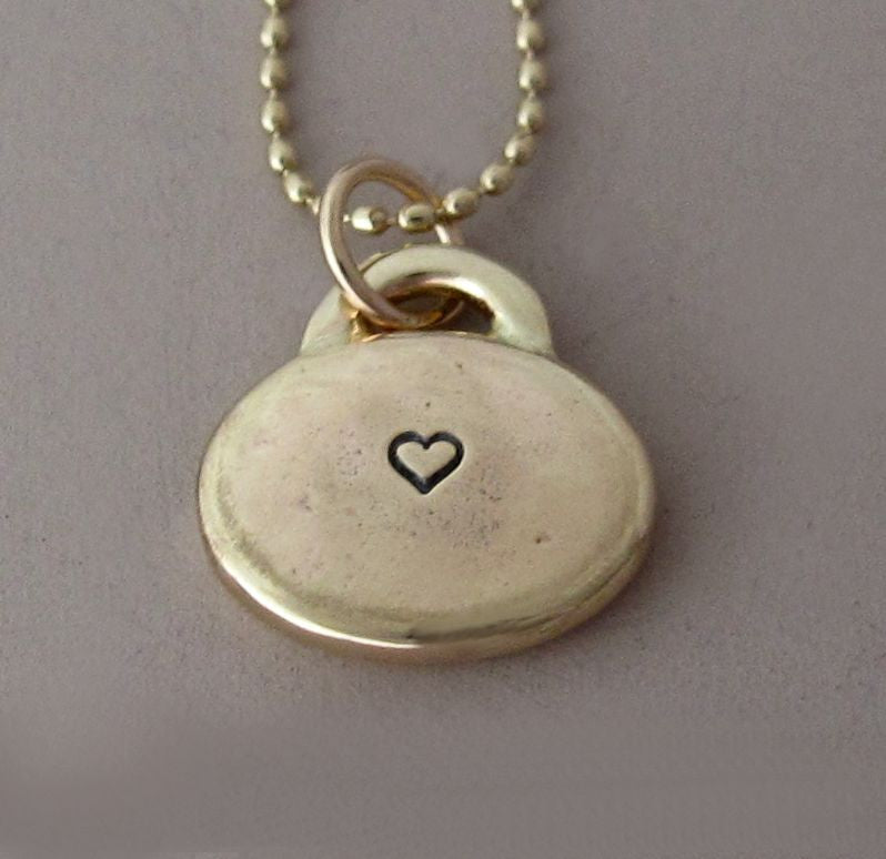 14k Gold Love Necklace with Custom Initials or Heart