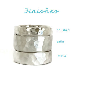 Palladium 950 Hand Hammered Wedding Band