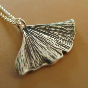 Ginkgo Leaf Necklace - Sterling Silver