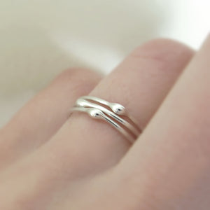 Rain Stacking Ring Set in Sterling Silver - Set of Three