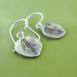 Sterling Silver Leaf Earrings - Aspen
