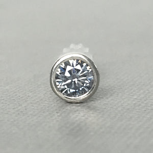Grey Moissanite and 14k Gold or Sterling Silver Stud Earrings