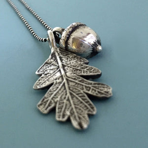 Sterling Silver Acorn and Oak Leaf Necklace
