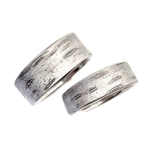 Birch Bark Wedding Ring in 14k White Gold - Choose a Width