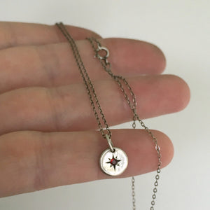 Star Set Birthstone Necklace in Sterling Silver