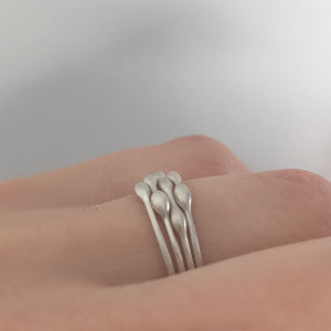 Custom Stacking Ring Set in Sterling Silver, Rain, Build a Custom Ring Set