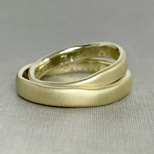 River Wedding Band in 14k Green Gold - Choose a Width and Finish