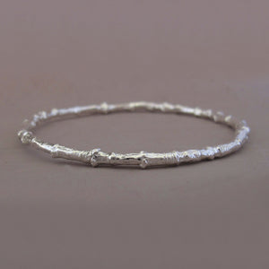 Maple Twig Bangle in Sterling Silver