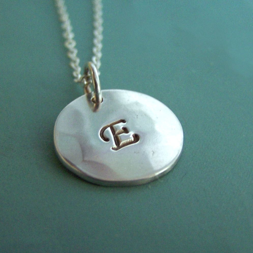 Initial Necklace in Sterling Silver - 1/2"