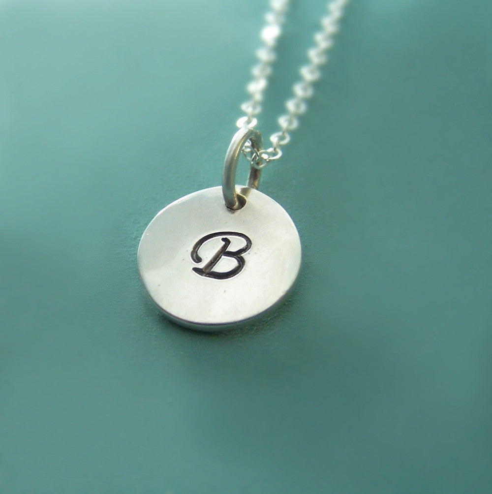 Initial Necklace in Sterling Silver - 3/8"