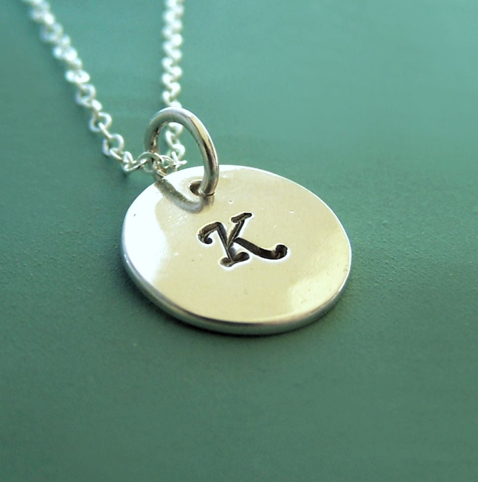 Initial Necklace in Sterling Silver - 7/16"