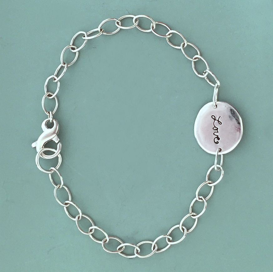 Initially Your's Rose Quartz Bracelet with Letter U Sterling Silver Charm