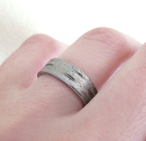 Birch Bark Wedding Ring in 14k White Gold - Choose a Width