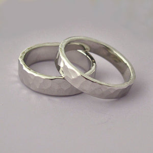 Palladium 950 Hand Hammered Wedding Band