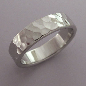 Palladium 950 Hand Hammered Wedding Band