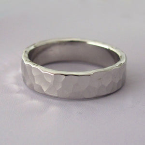 Palladium 950 Hand Hammered Wedding Band