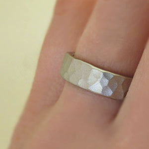 Palladium 950 Hand Hammered Wedding Band