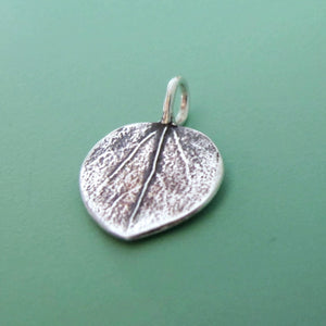 Sterling Silver Leaf Charm - Tiny Aspen