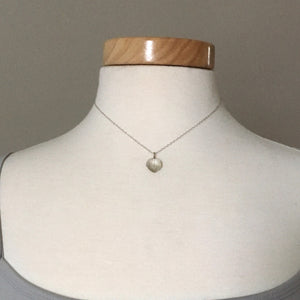 14k White Gold Tiny Aspen Leaf Necklace
